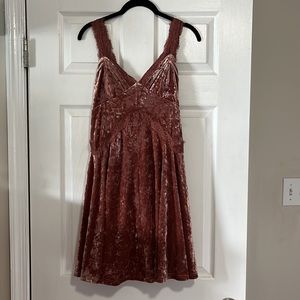 Pink Velvet Mini Dress Large